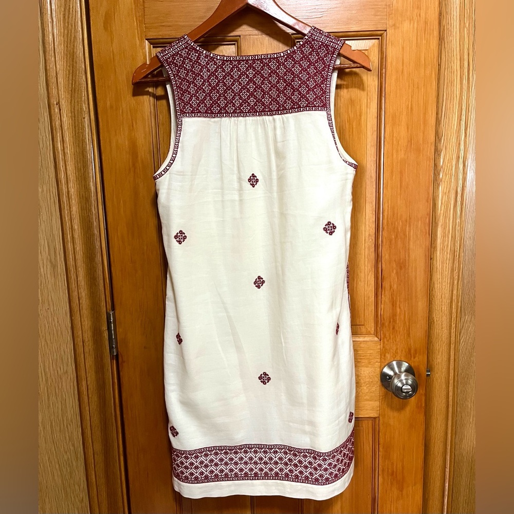 NWOT Madewell Embroidered Red Mosaic Cross Stitch Summer Dress Size 4 S Small - Picture 5 of 7